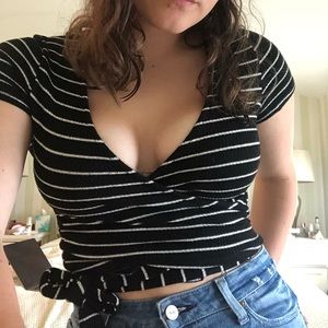 striped wrap top 🕊